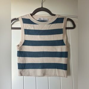 Zara stripe crop tank